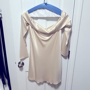 Reformation Maves Dress - almond, size S